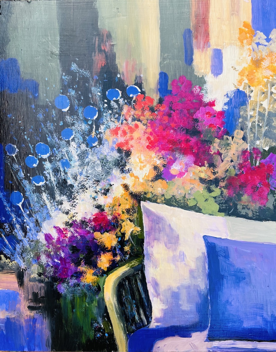 Patio Seat and Flowers
